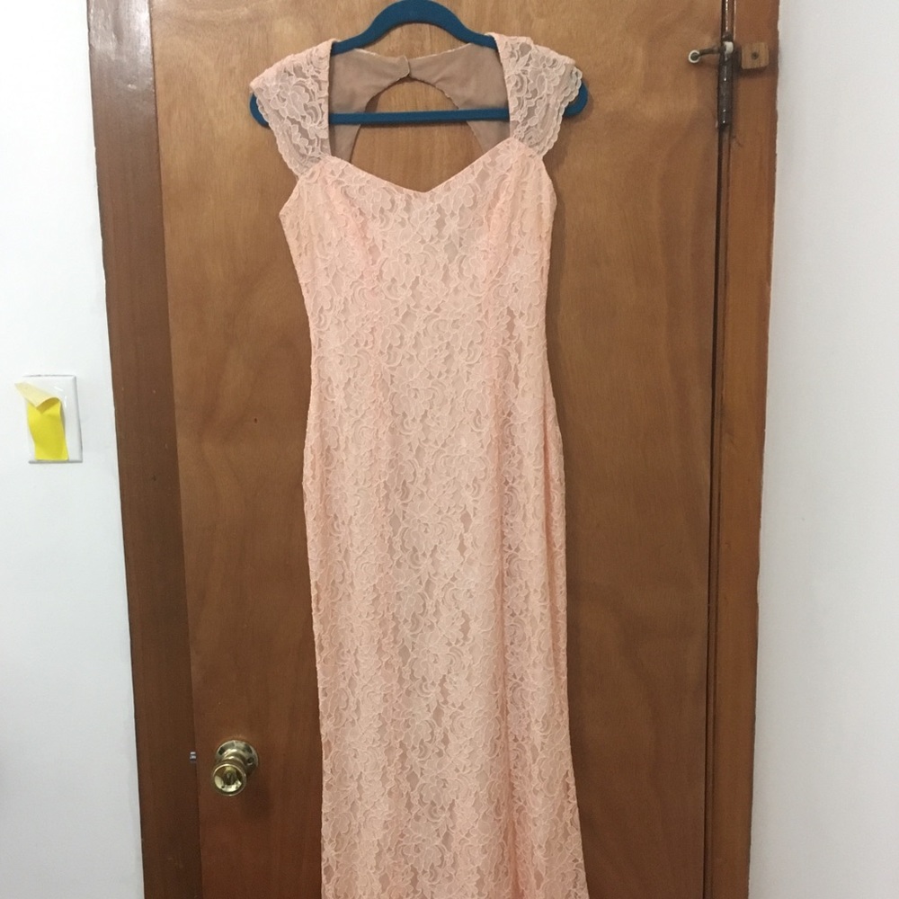 Pink Lace Fit &Flare Gown